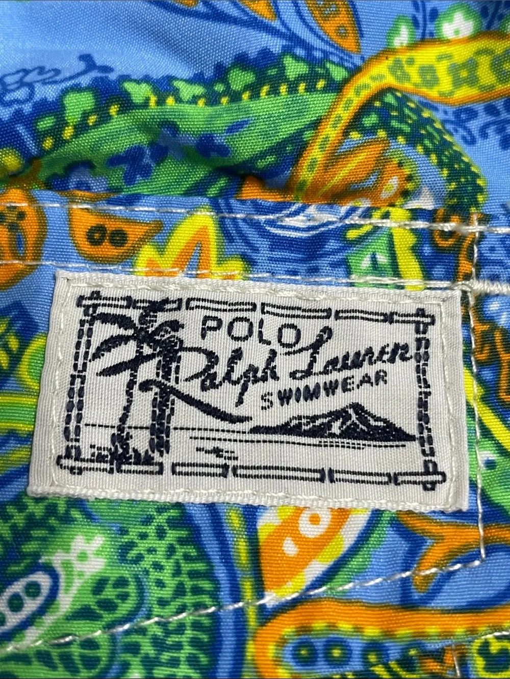 Polo Ralph Lauren Swimwear Blue Paisley Swim Trunks Men’s L Beach Cruisewear